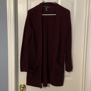 Maroon long cardigan